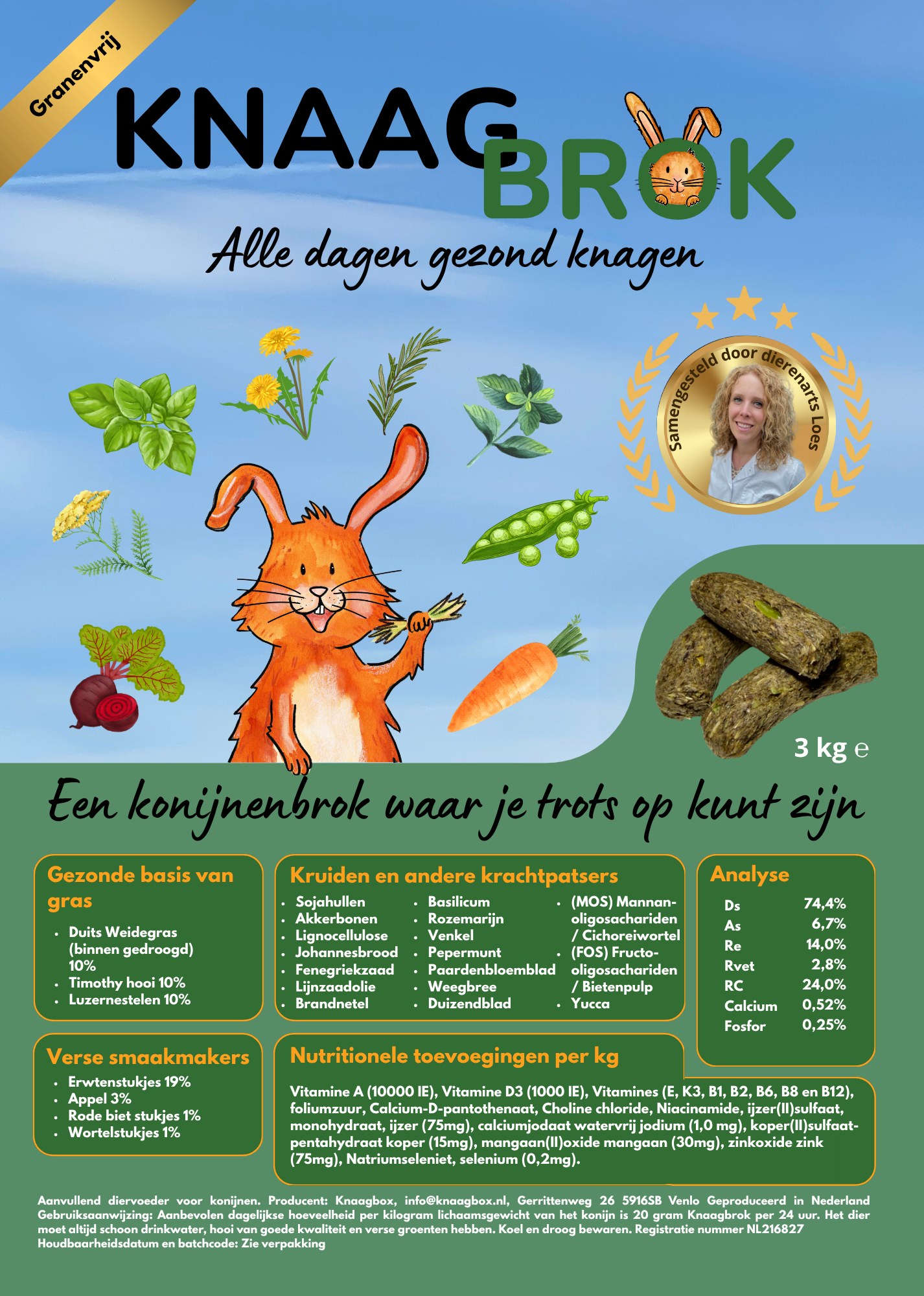 Knaagbrok konijn 3kg