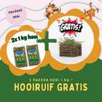 Dierendag Package Deal klein: 2 kg Bergweidehooi + GRATIS hooiruif